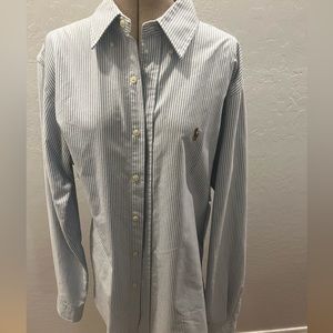 Blue and White Ralph Lauren Button down Shirt size large
